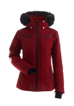 NILS CODY FAUX FUR JACKET- CRIMSON