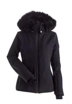 NILS GSTAAD FAUX FUR JACKET- BLACK