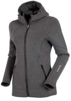 SUNICE AUDREY TECH HOODIE FULL ZIP BLACK MELANGE