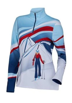 SPYDER WS NORTHERN LIGHTS ZIP T NECK